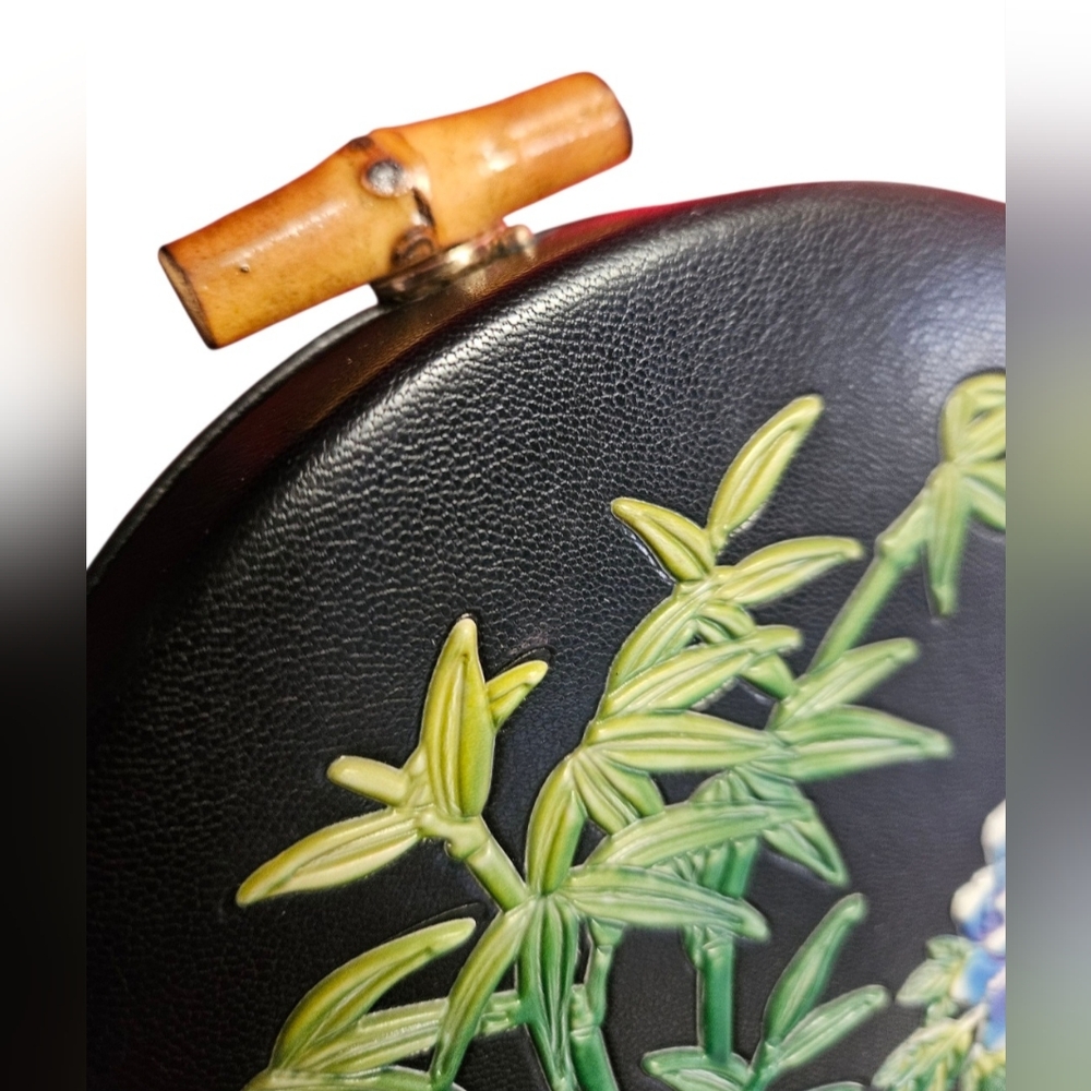 Collectif Tropical Tiki Lounge Cruiser Clutch Crossbody Vacation Purse in Black - Picture 5 of 16